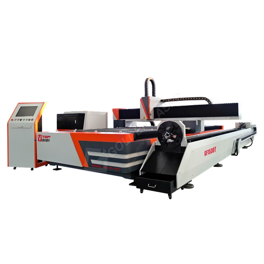 Discountable price Textile Cloth Laser Cutter -<br />
 Metal Tube and Plate Fiber Laser Cutting Machine With Rotary Device - Vtop Fiber Laser
