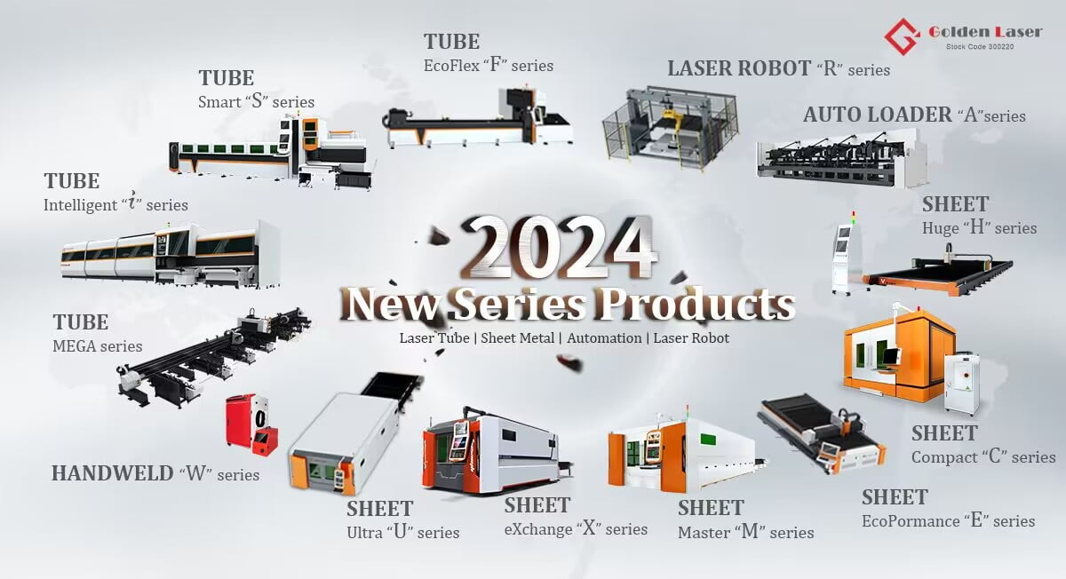 2024 New Series of Golden Laser Fiber Laser Cutting Machine