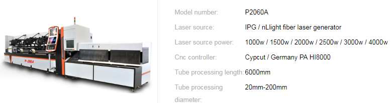 máquina de corte por láser de tubos cnc