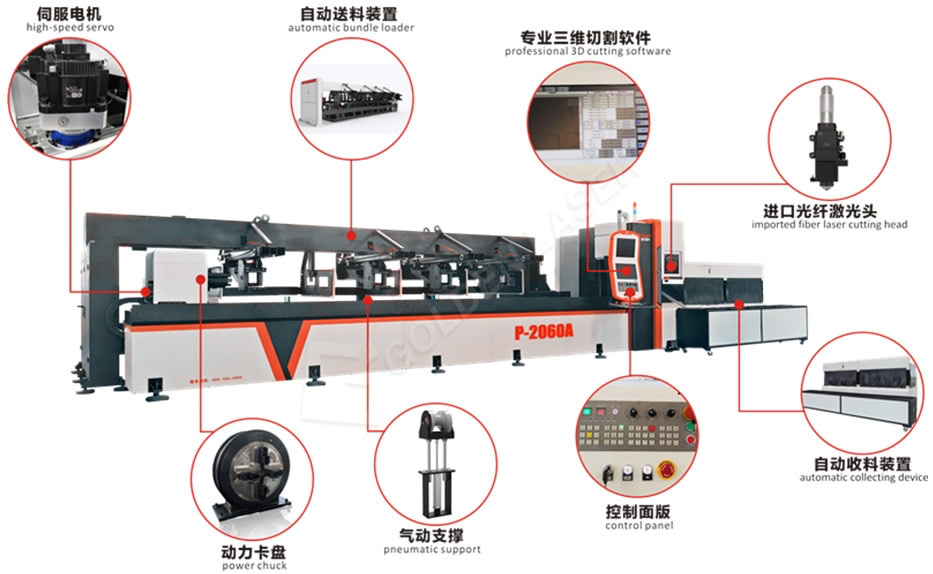 cnc fiber laser tube cutting machine