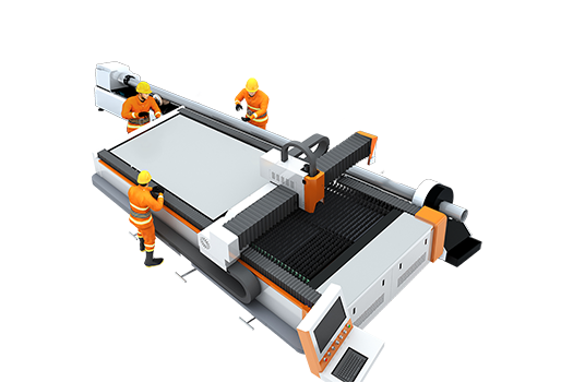 E3t sheet and tube laser cutting machine Loading method