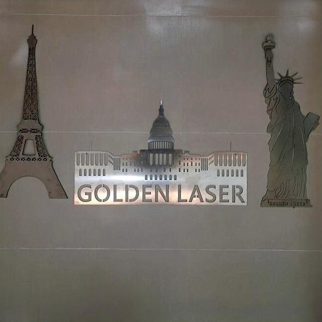 Golden Laser Metal Signs