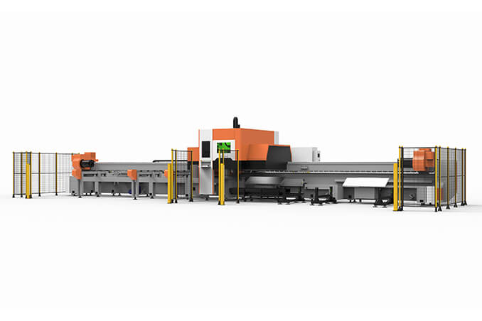 New Mega3 3chucks tube laser cutting machine right front view