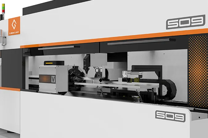 S09 tube cutter Floating flap support at the unloading end